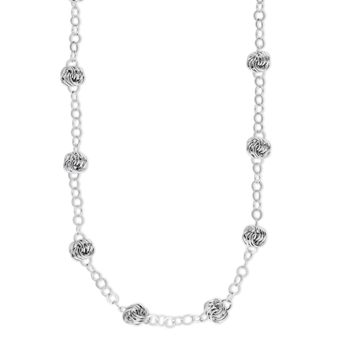Sterling Silver Knot Station Necklace, 20" Borsheims