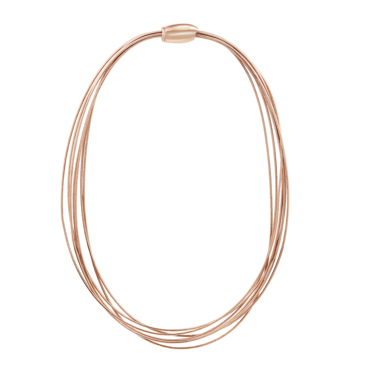 Pesavento Rose Tone Sterling Silver DNA Spring Wire Thin Collar Necklace, 17