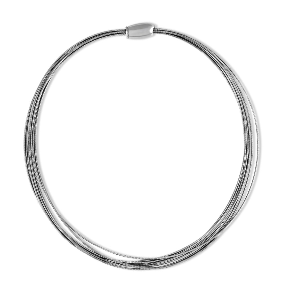 Pesavento Sterling Silver DNA Spring Wire Thin Collar Necklace, 17