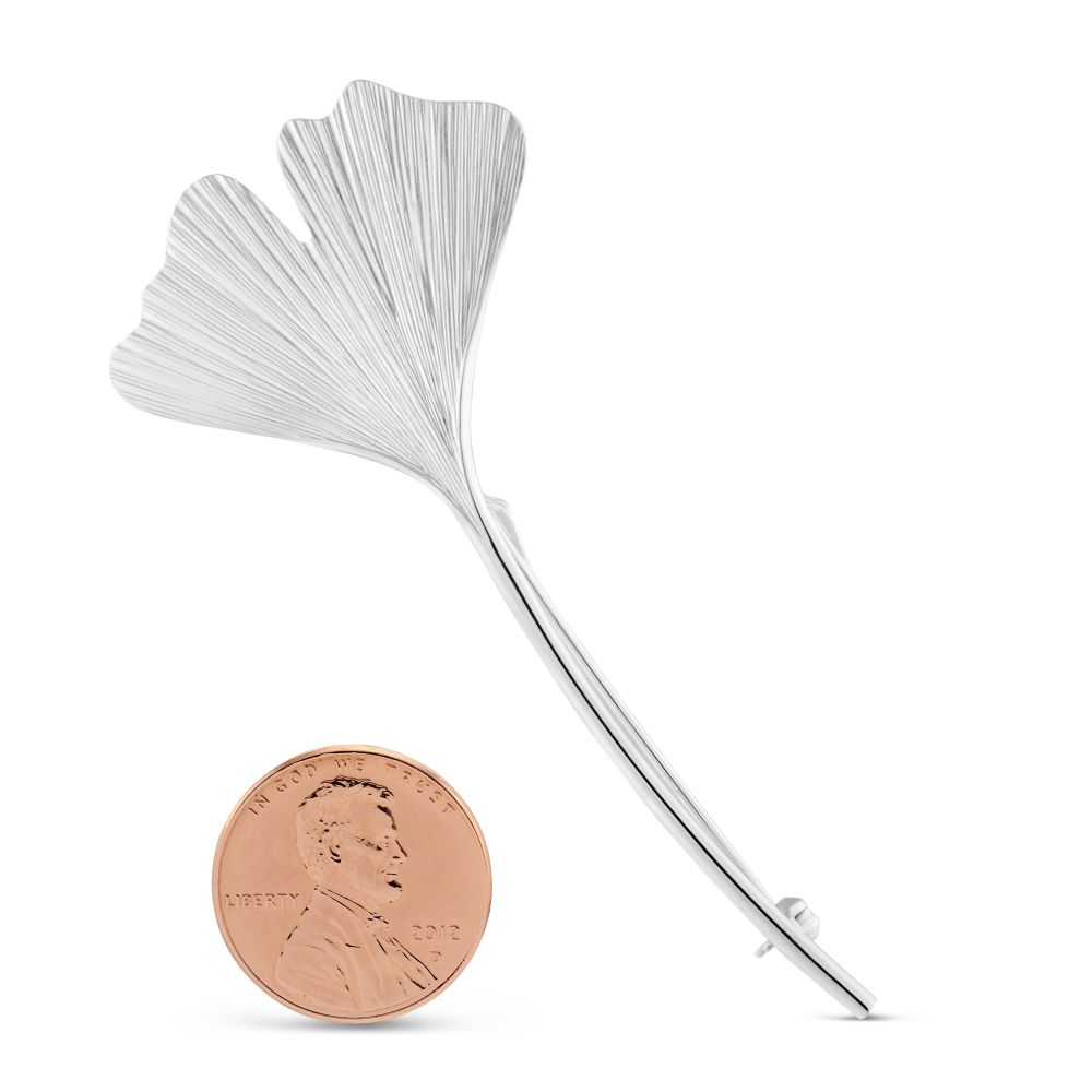 Sterling Silver Ginkgo Leaf Pin