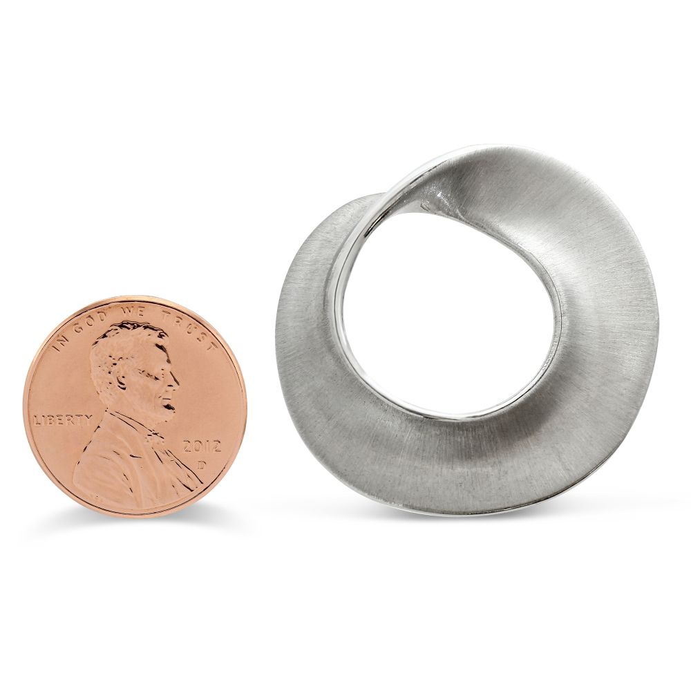 Sterling Silver Matte Twisted Circle Pin
