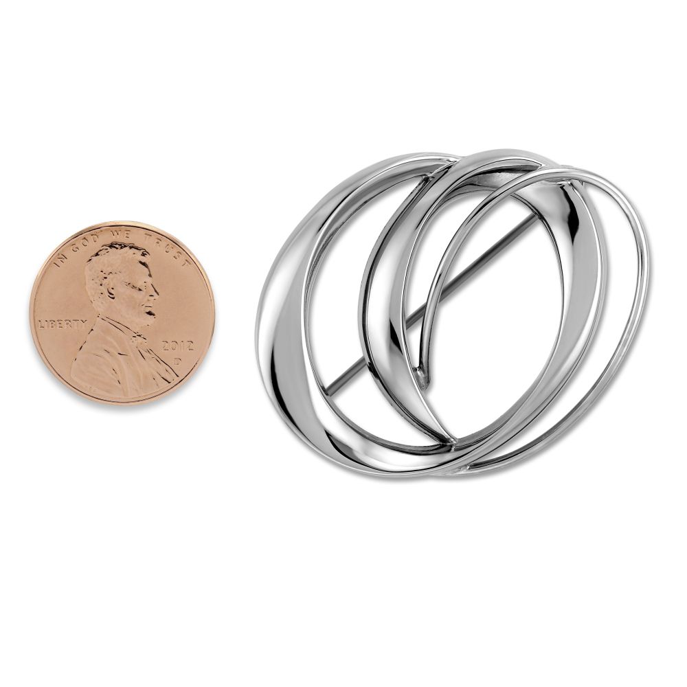 Sterling Silver Triple Swirl Pin