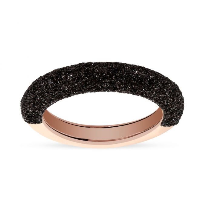 Pesavento Rose Tone Sterling Silver Black Dust Stackable Ring