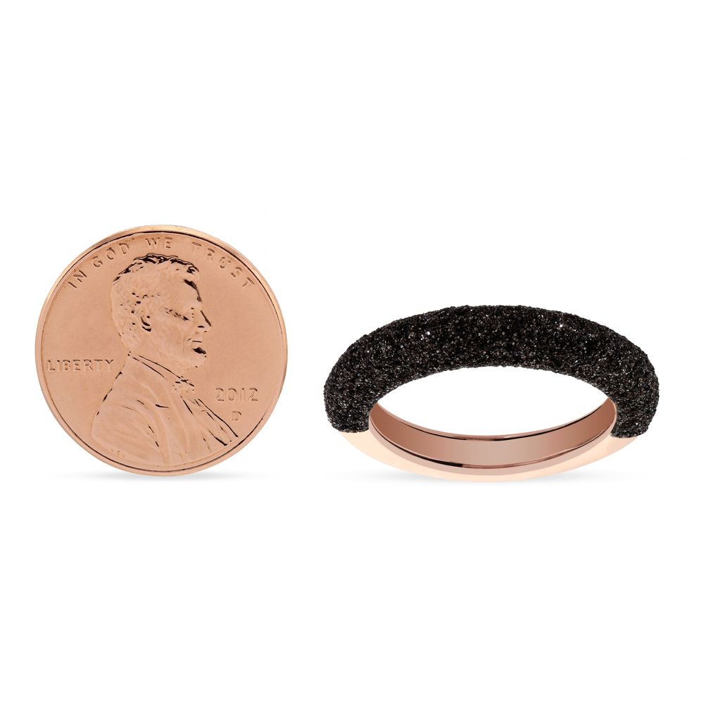 Pesavento Rose Tone Sterling Silver Black Dust Stackable Ring