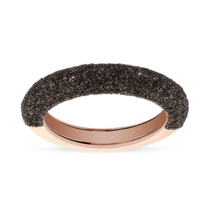 Pesavento Rose Tone Sterling Silver Dark Brown Dust Stackable Ring