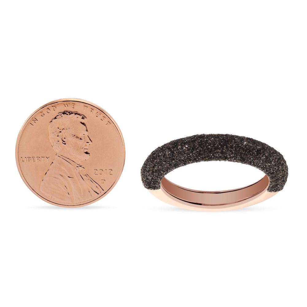 Pesavento Rose Tone Sterling Silver Dark Brown Dust Stackable Ring