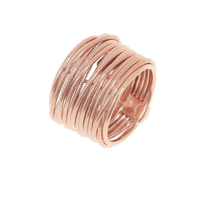 Pesavento Rose Tone Sterling Silver Wide DNA Spring Ring
