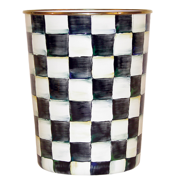 MacKenzie-Childs Courtly Check Waste Basket