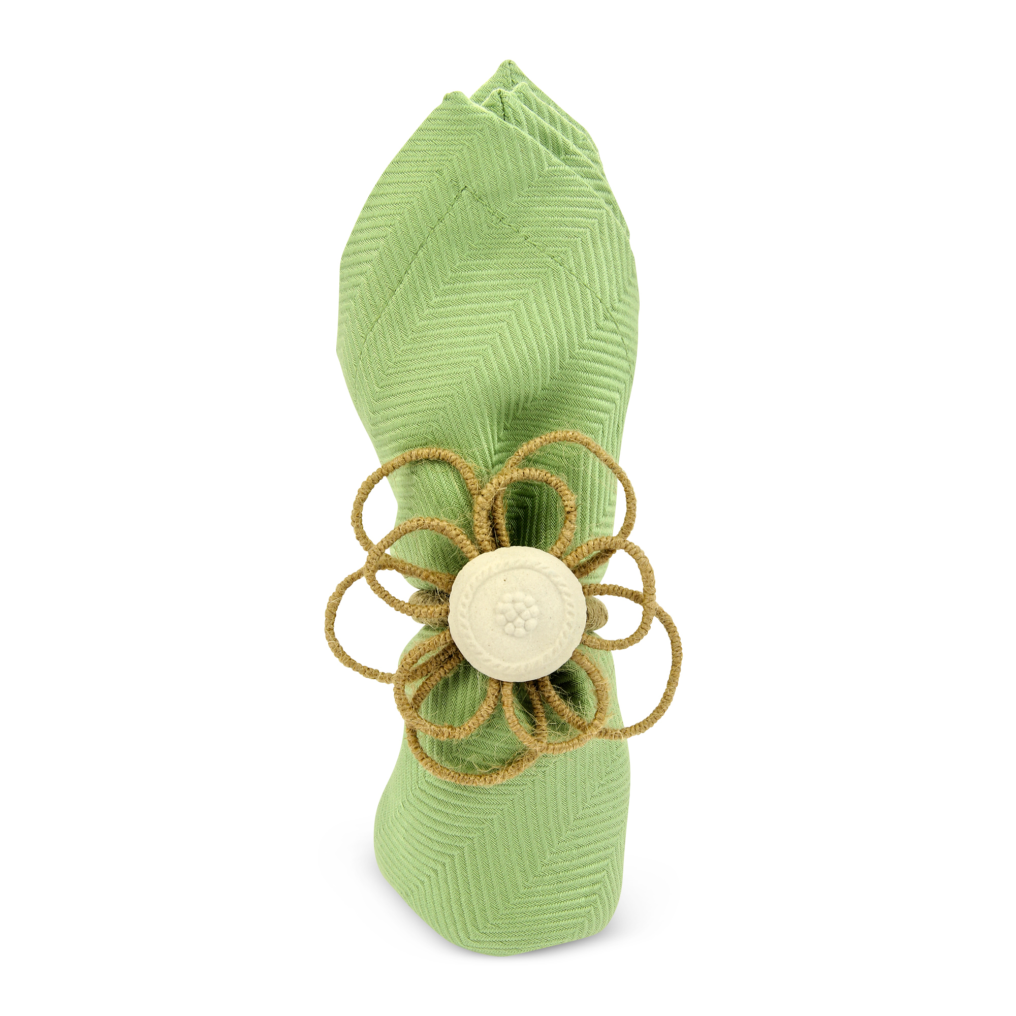 Juliska Rustic Twine Flower Napkin Ring, Natural Borsheims