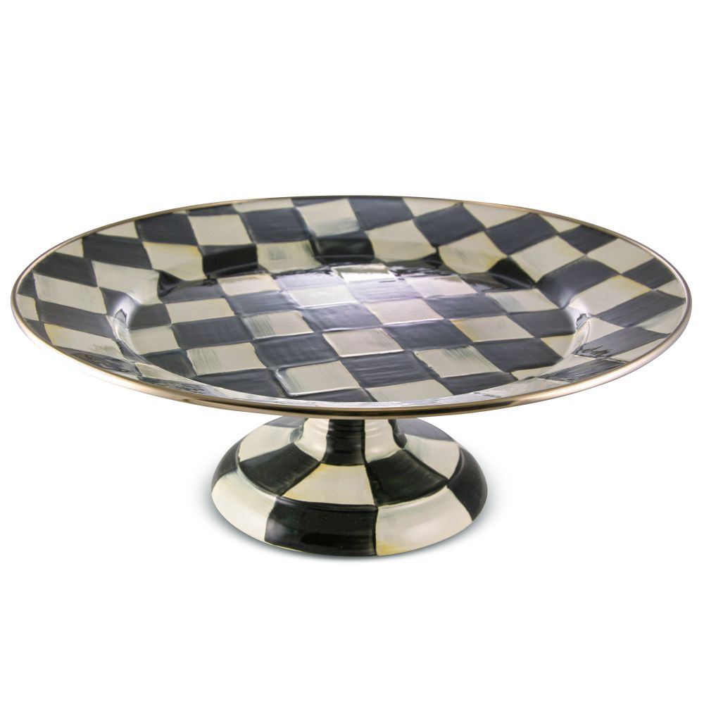 MacKenzie-Childs Courtly Check Small Pedestal Platter