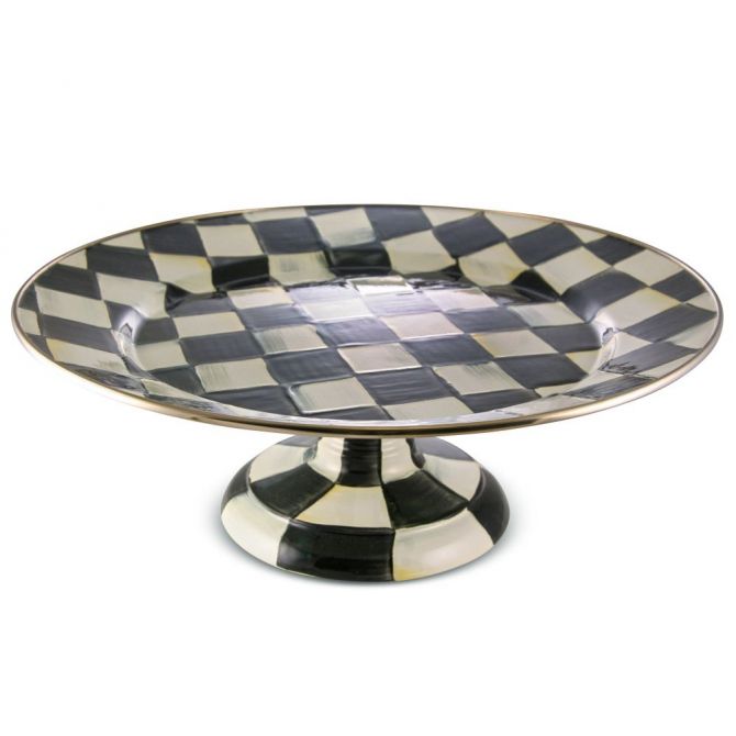 MacKenzie-Childs Courtly Check Small Pedestal Platter