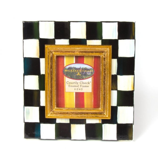 MacKenzie-Childs Courtly Check Enamel Frame, 2.5" x 3"
