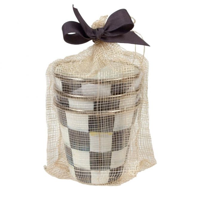 MacKenzie-Childs Courtly Check Set of 3 Herb Pots