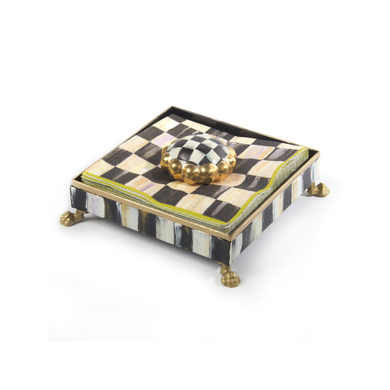 MacKenzie-Childs Courtly Check Napkin Holder Set Cocktail