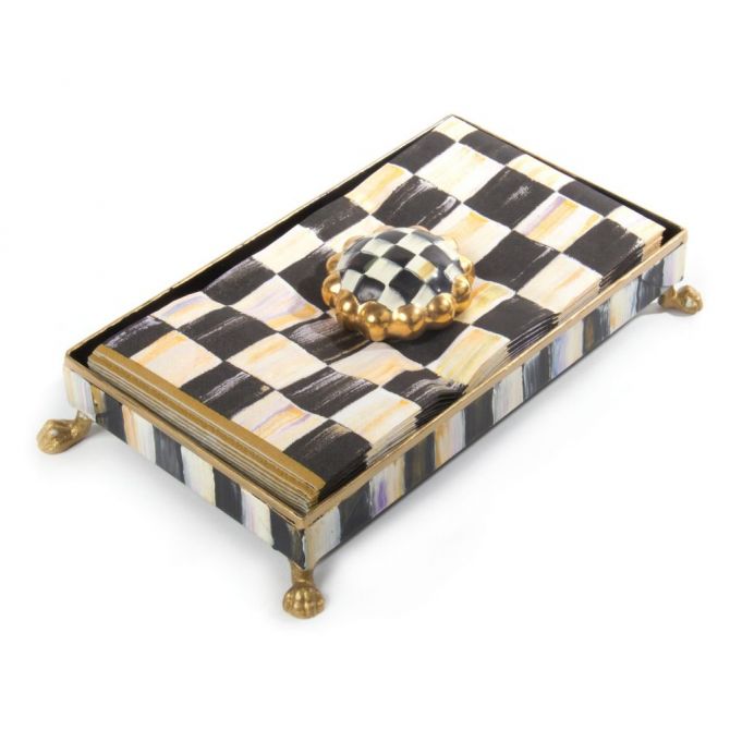 MacKenzie-Childs Courtly Check Napkin Holder Set Hostess