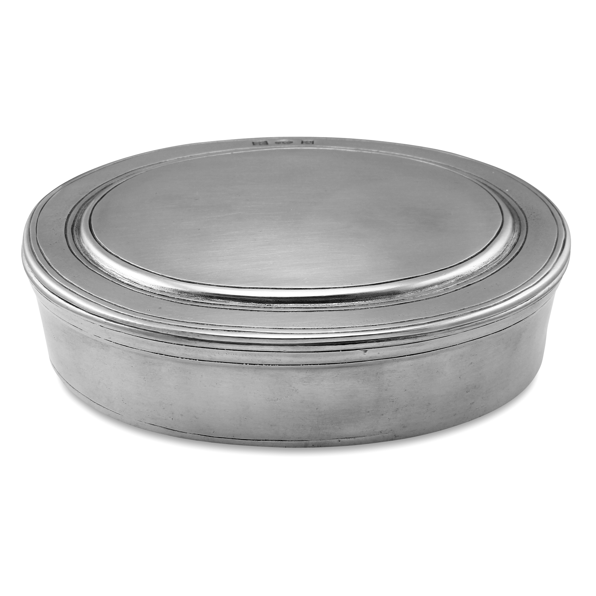 Match Pewter Oval Lidded Dresser Box, Large A797.5 Borsheims