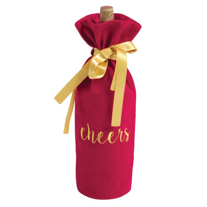 8 Oak Lane Cheers Wine Bag, Pink