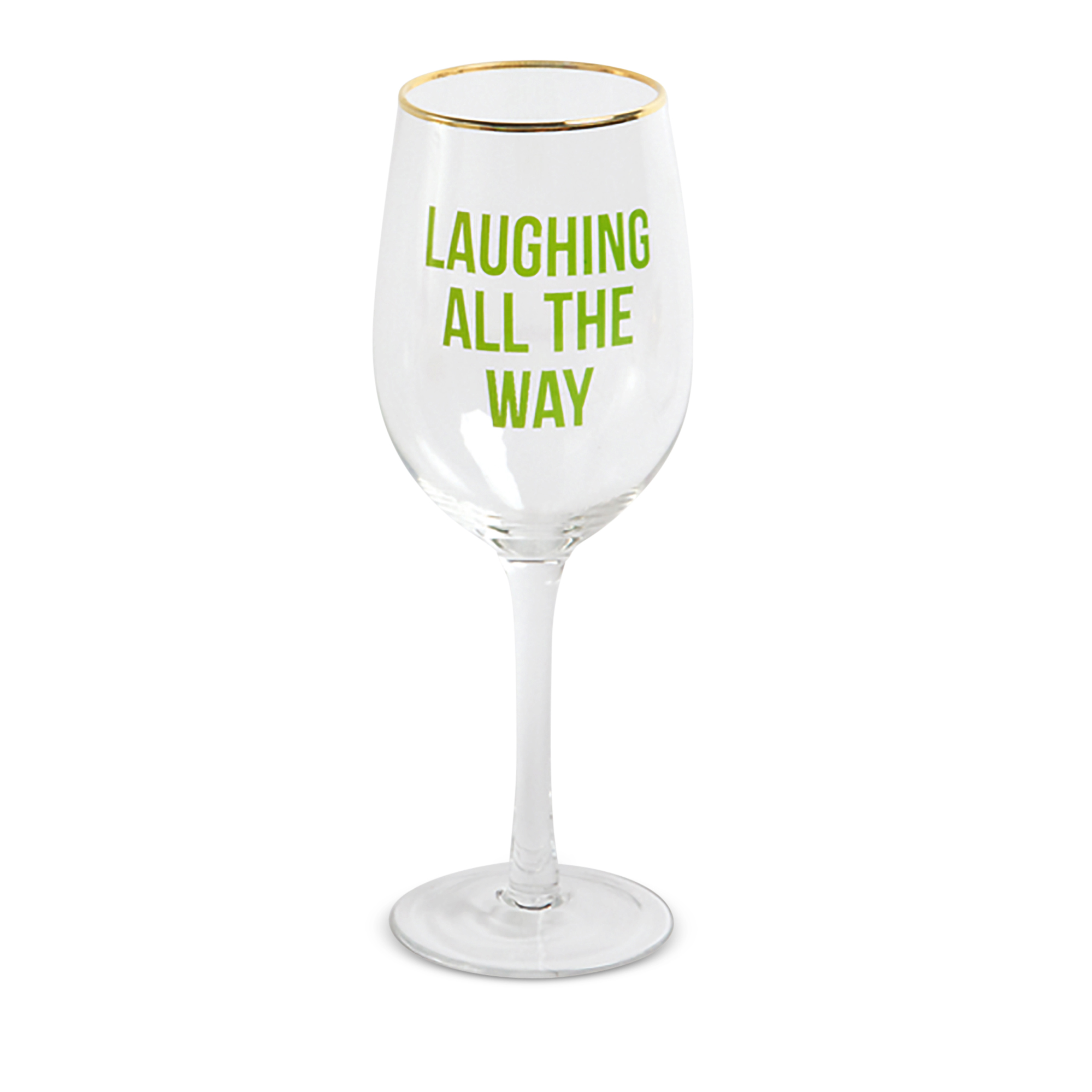 8 Oak Lane Laughing All The Way Wine Glass