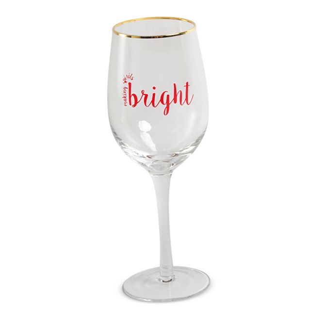 8 Oak Lane Making Spirits Bright Wine Glass
