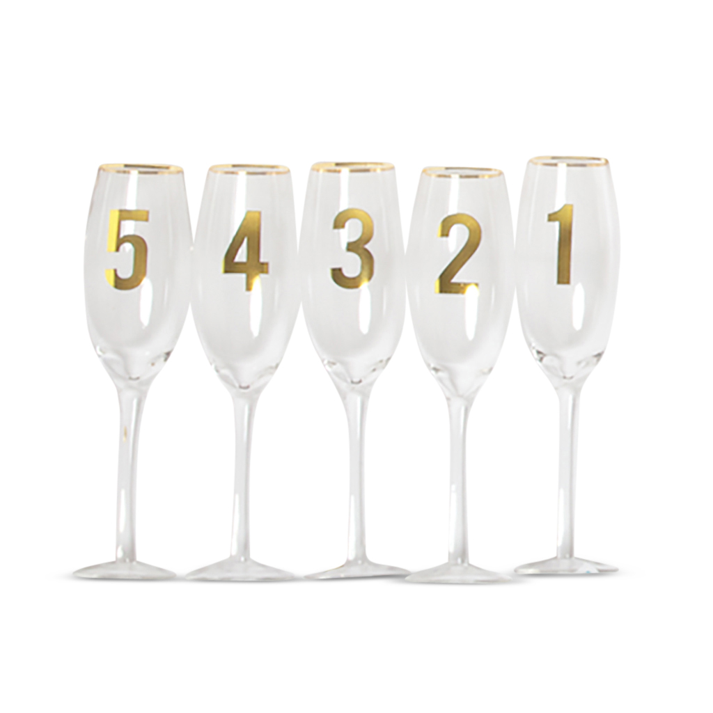 8 Oak Lane Countdown Champagne Flutes, Set of 5