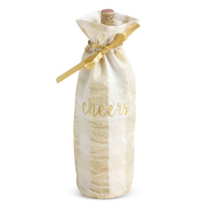 8 Oak Lane Cheers Wine Bag, Gold