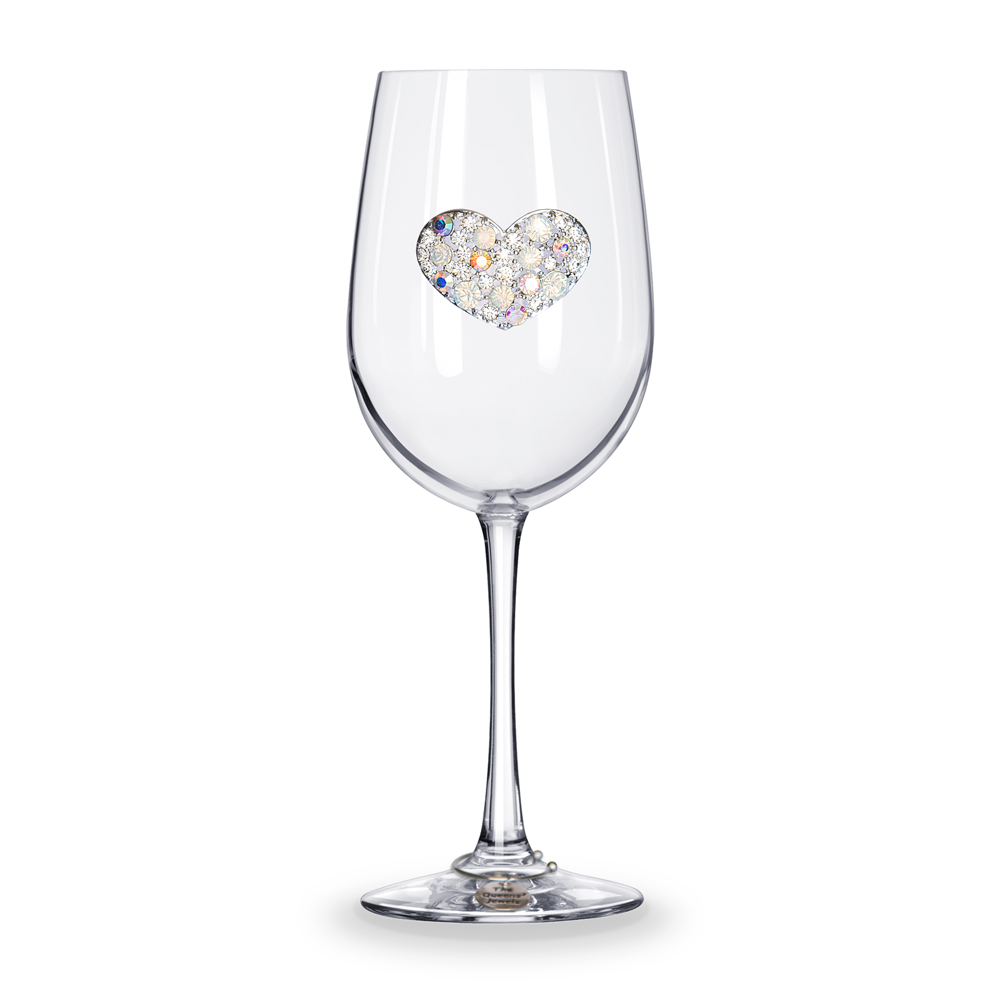 The Queens' Jewels Multi Stone Heart Stemmed Jeweled Wine Glass 0100