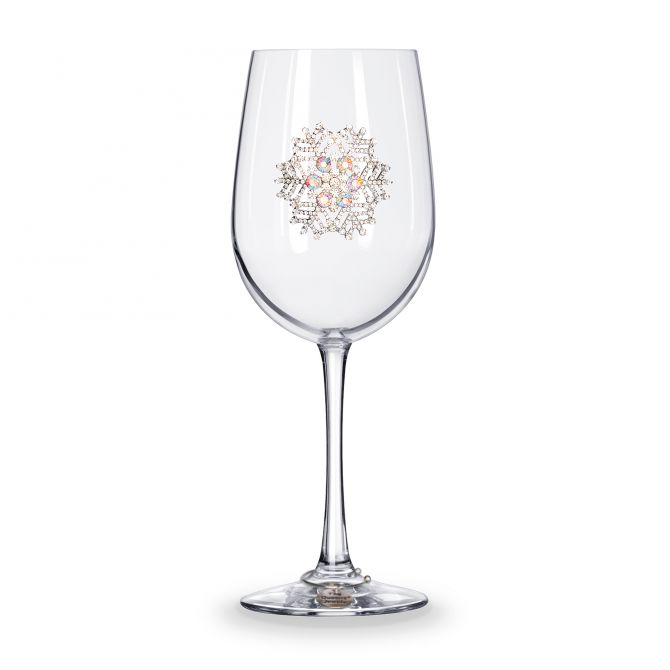 The Queens' Jewels Snowflake Stemmed Jeweled Wine Glass