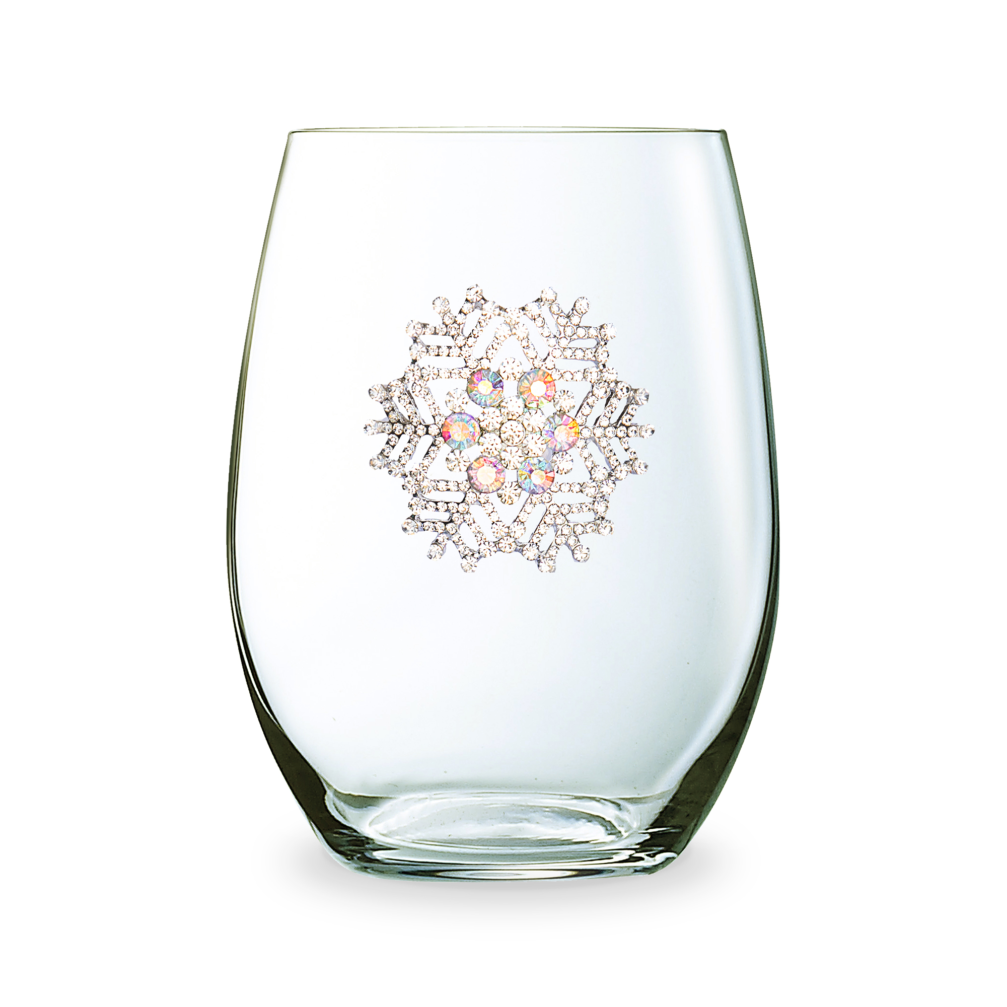 Queens Jewels Snowflake Stemless Jeweled Wine Glass