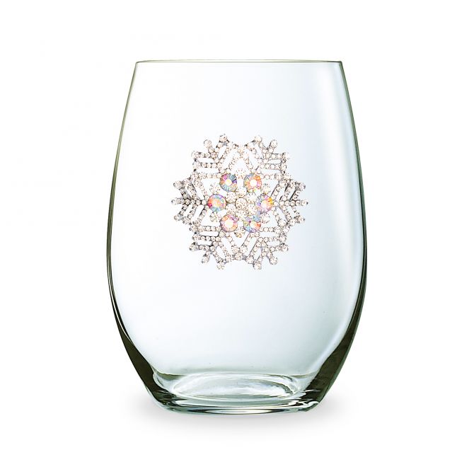 The Queens' Jewels Snowflake Stemless Jeweled Wine Glass