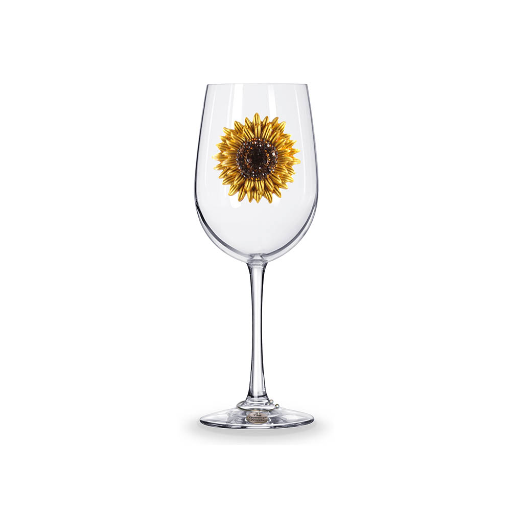 The Queens' Jewels Sunflower Jeweled Wine Glass