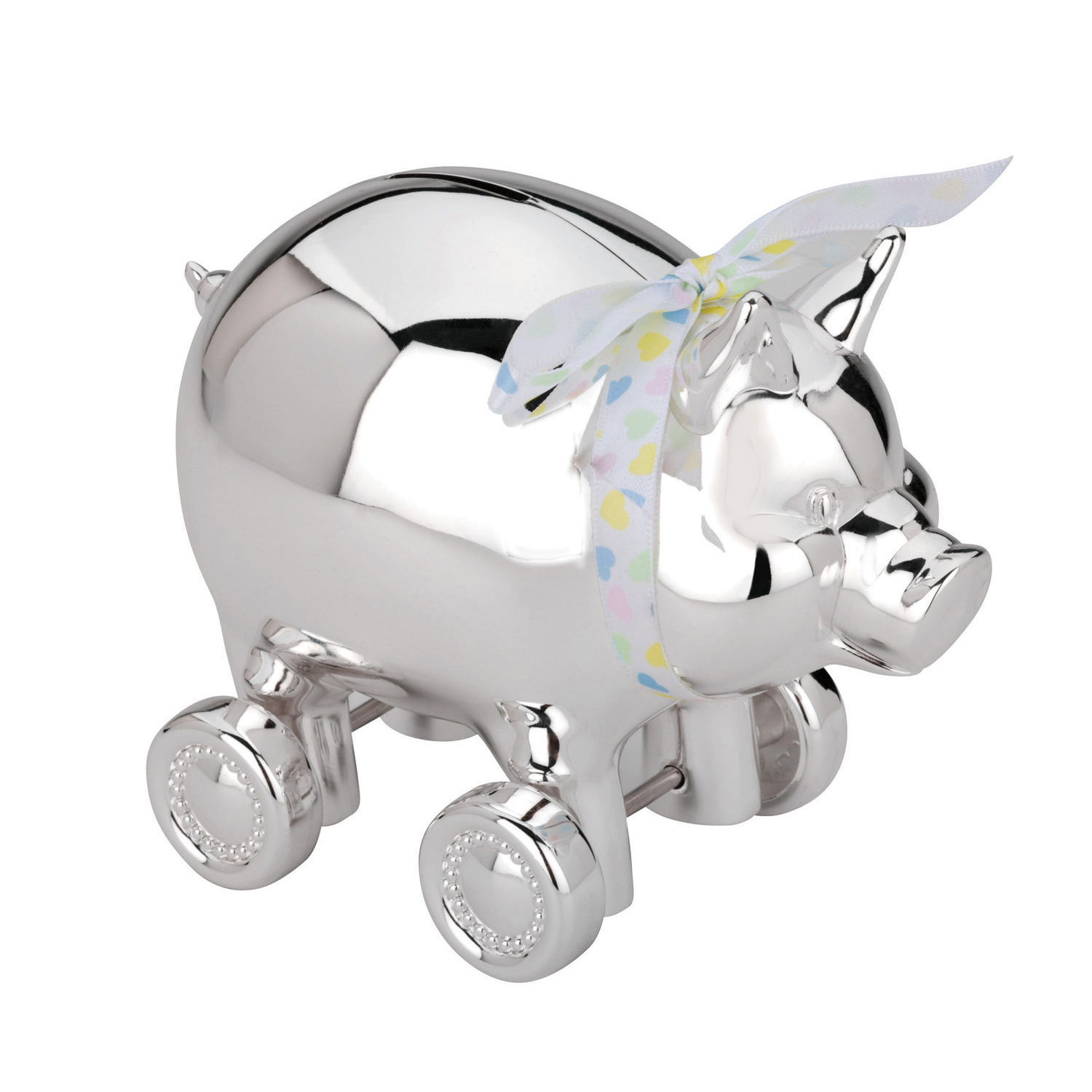 Reed & Barton Piggy Bank With Wheels