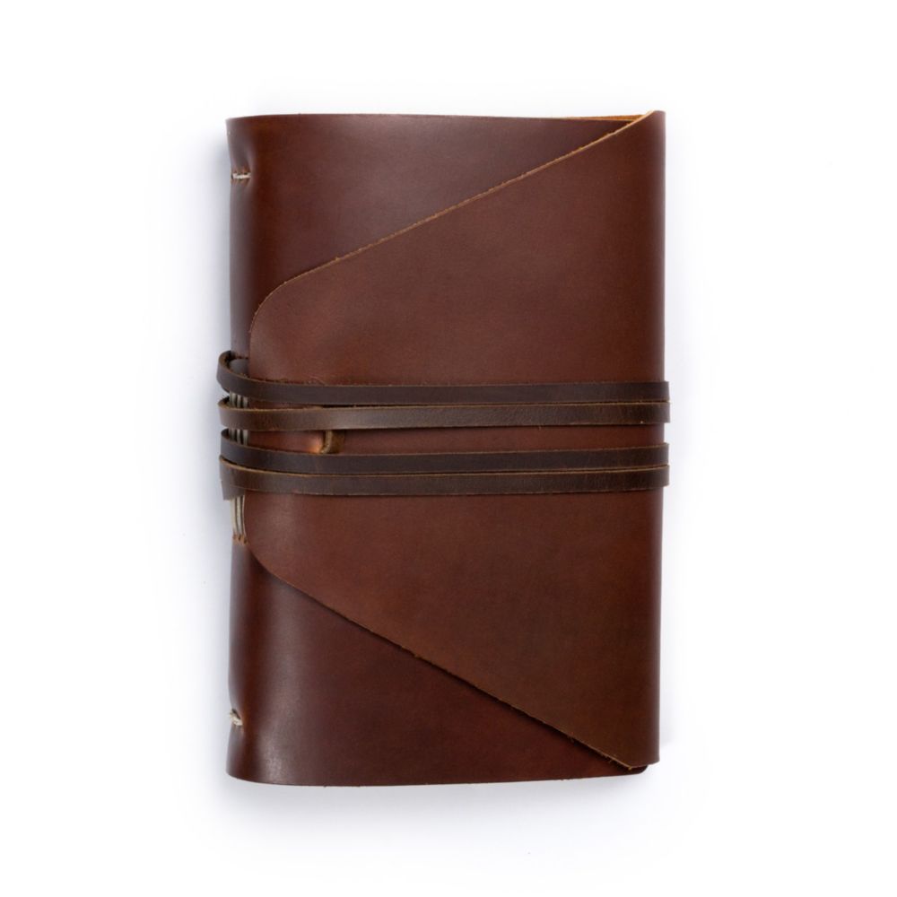 Rustico Messenger Leather Journal with Wrap, Saddle BK00600002