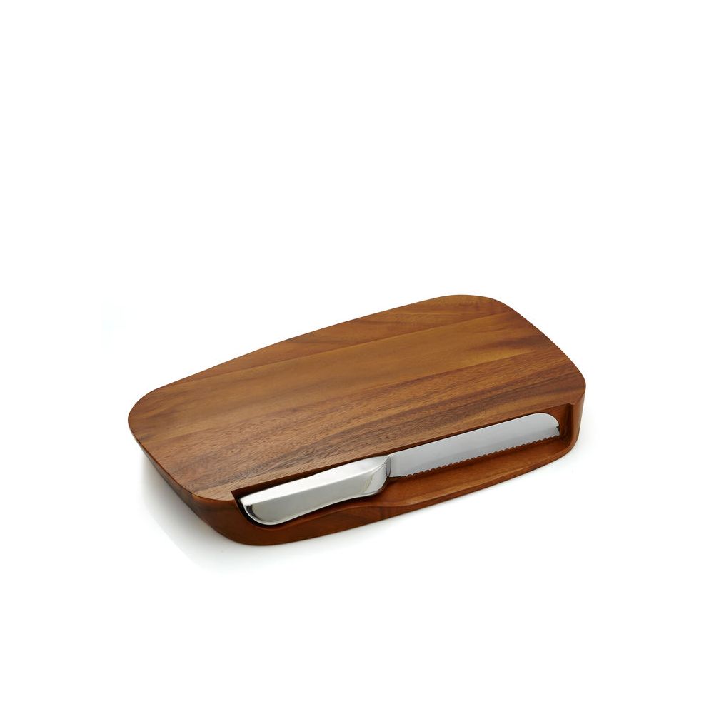 Nambe Bread Board With Knife