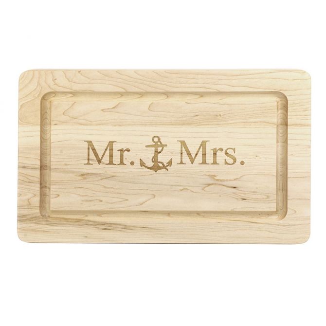 Maple Leaf Mr. & Mrs. Anchor Rectangular Board, 13"