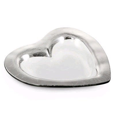 Annieglass Heart Platinum Bowl, 8"