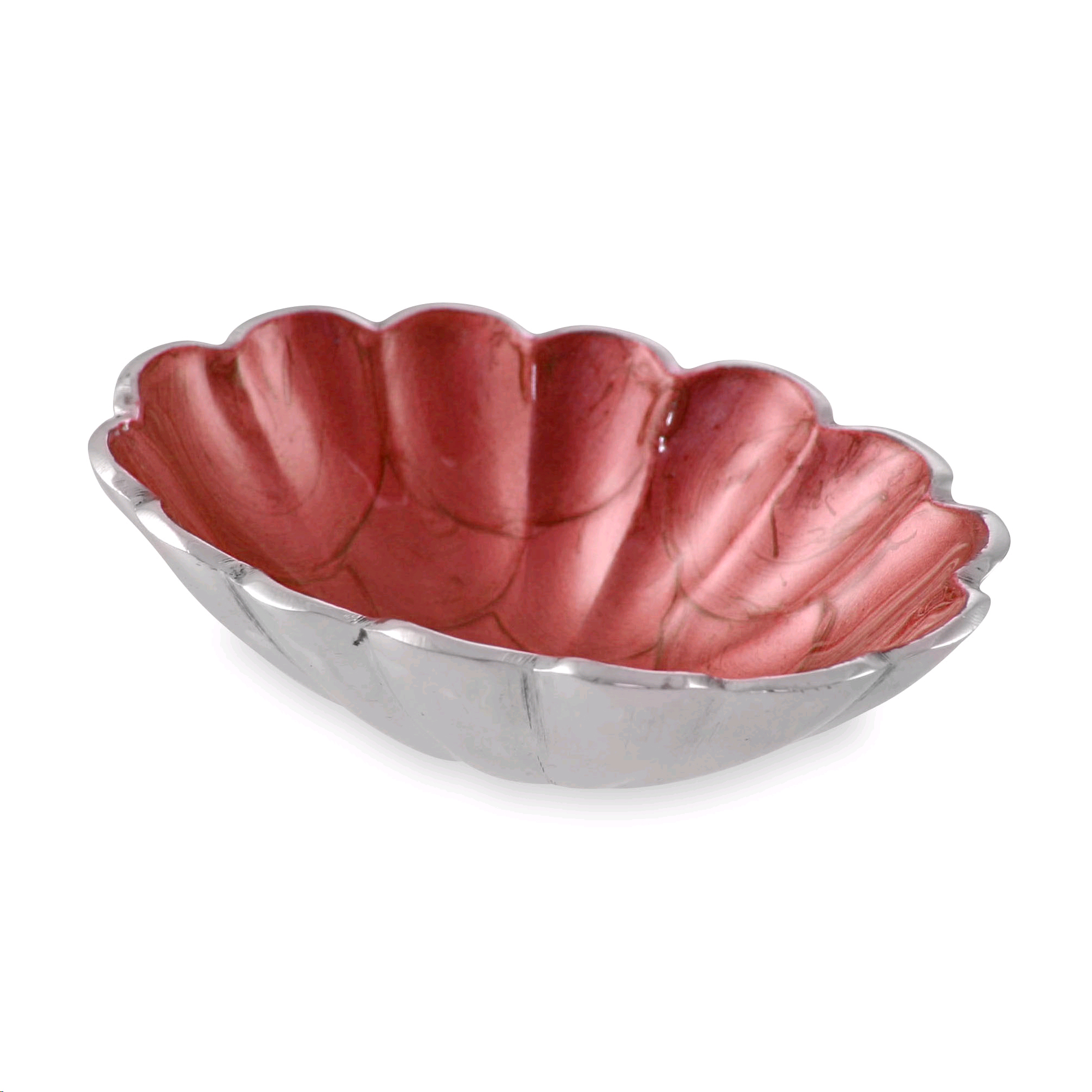 Julia Knight Peony 8" Oval Bowl, Pomegrante Borsheims