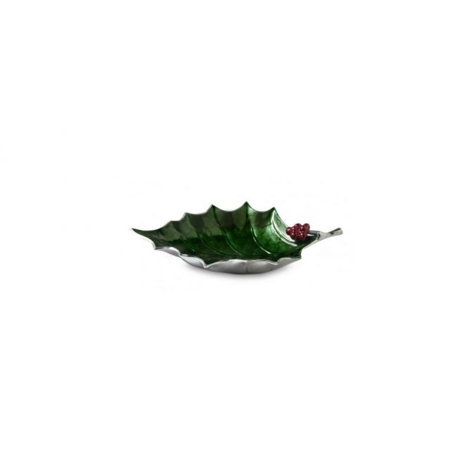Julia Knight Holly Sprig 17" Bowl, Emerald