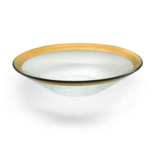 Annieglass Roman Antique Gold Wok Bowl
