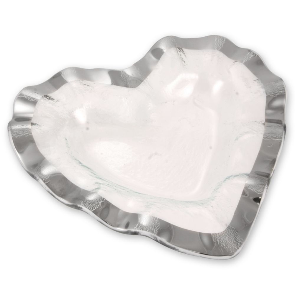 Annieglass Ruffle Platinum Heart Bowl, 8