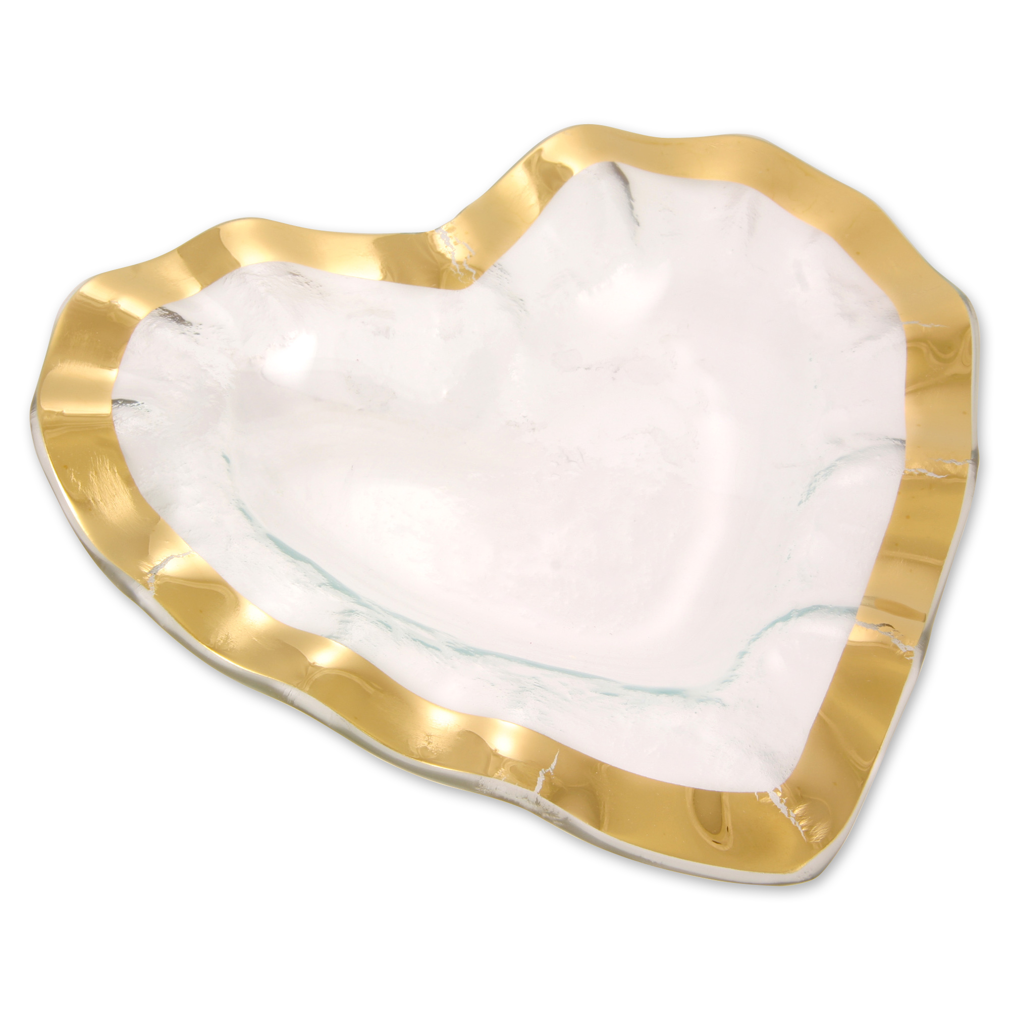 Annieglass Ruffle Gold Heart Bowl, 8