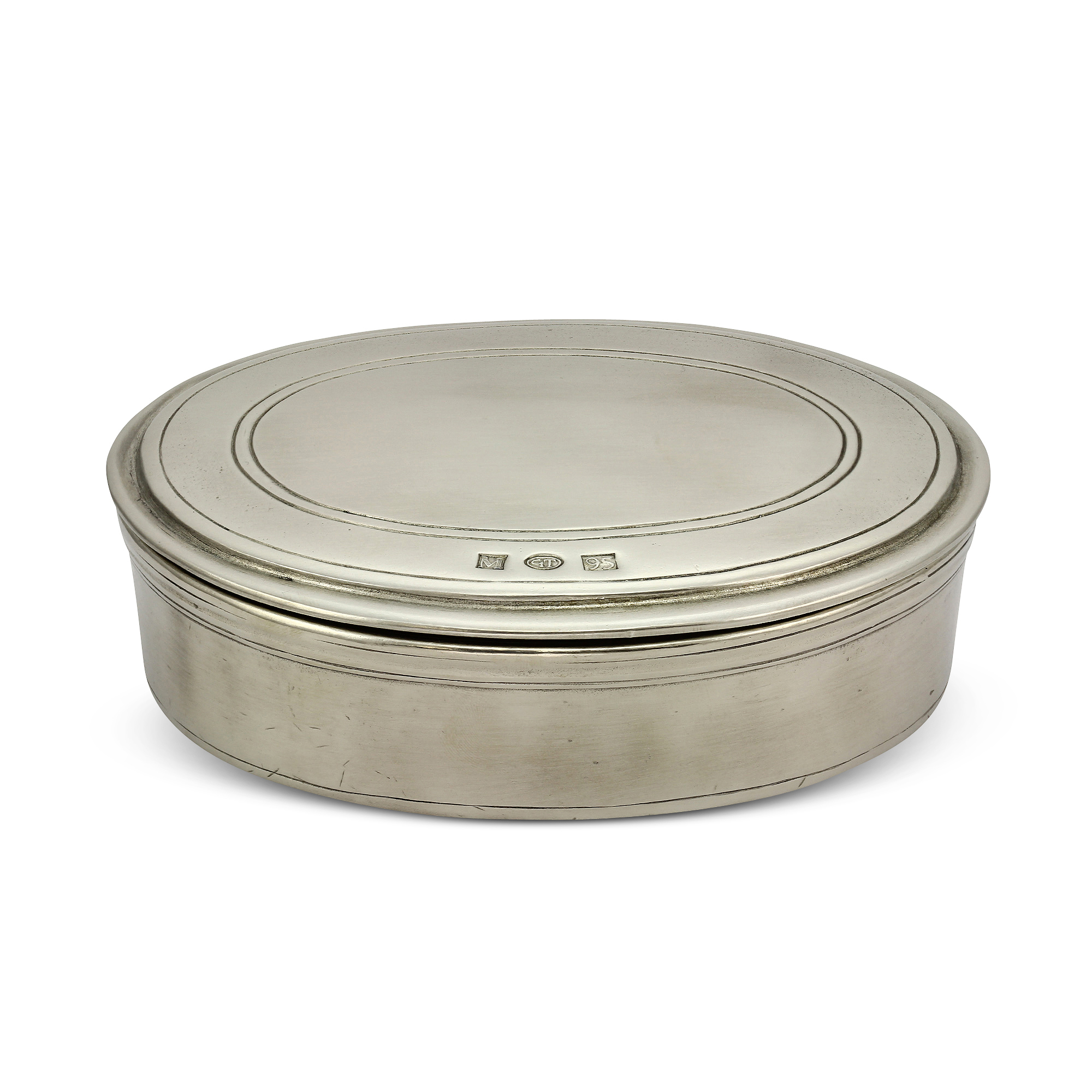 Match Pewter Oval Lidded Dresser Box, Medium A796.5 Borsheims