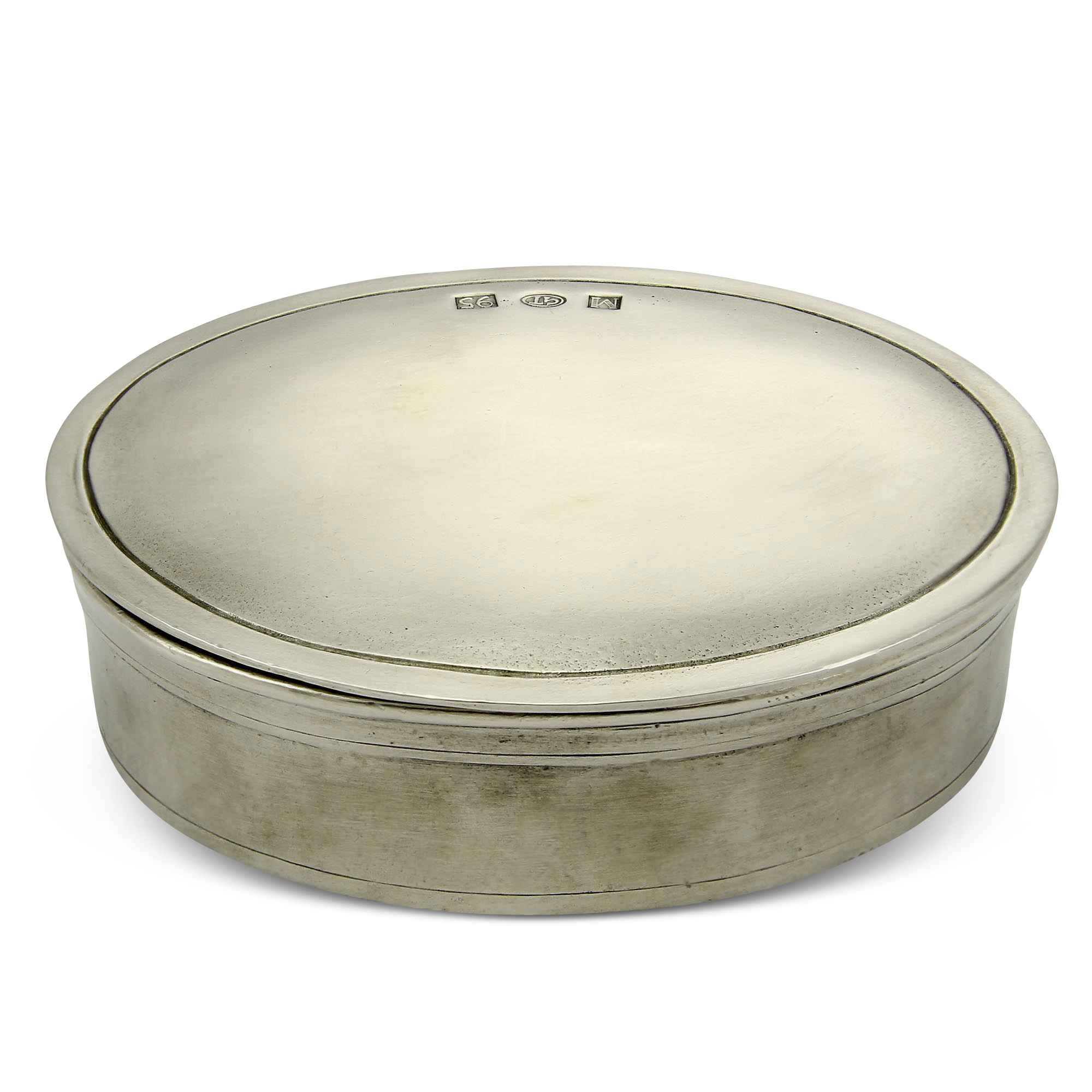 Match Pewter Oval Lidded Dress Box, Small A795.5 Borsheims