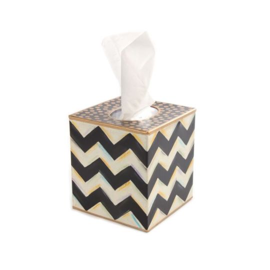 MacKenzie-Childs Courtly Check Enamel Tissue Box Cover