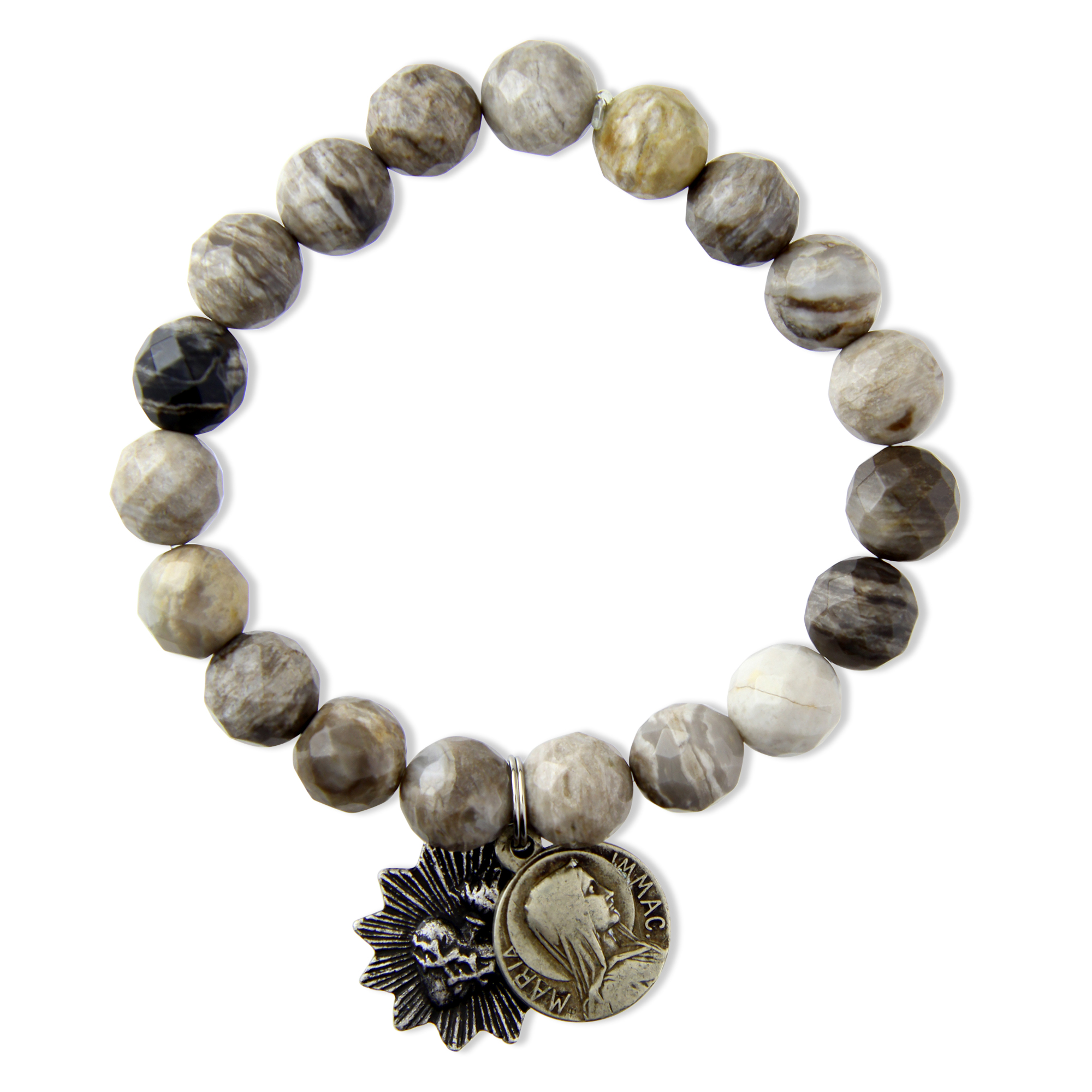 Miracle Icons by Mary Jo Pane Silver Leaf Jasper Bracelet