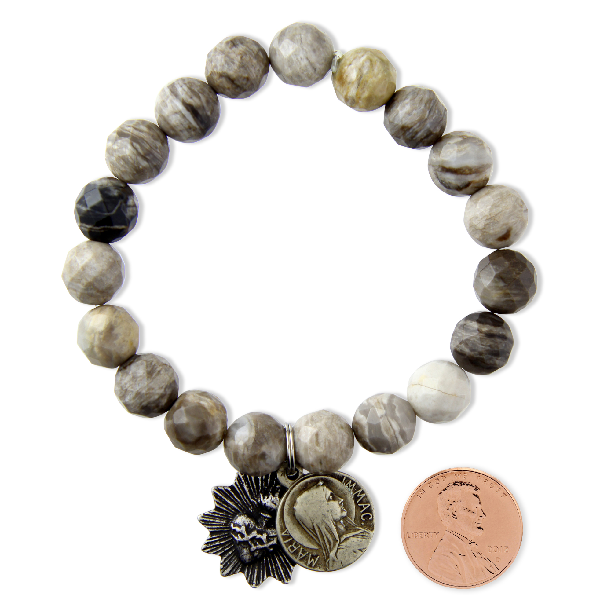 Miracle Icons by Mary Jo Pane Silver Leaf Jasper Bracelet