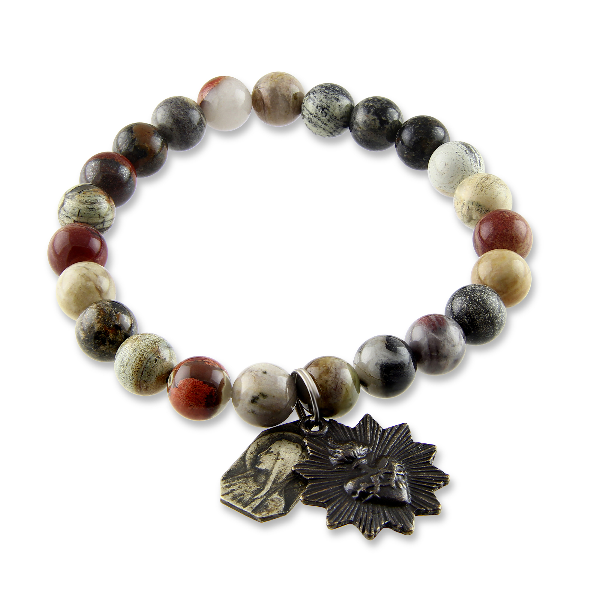 Miracle Icons by Mary Jo Pane Silver Leaf Jasper Bracelet