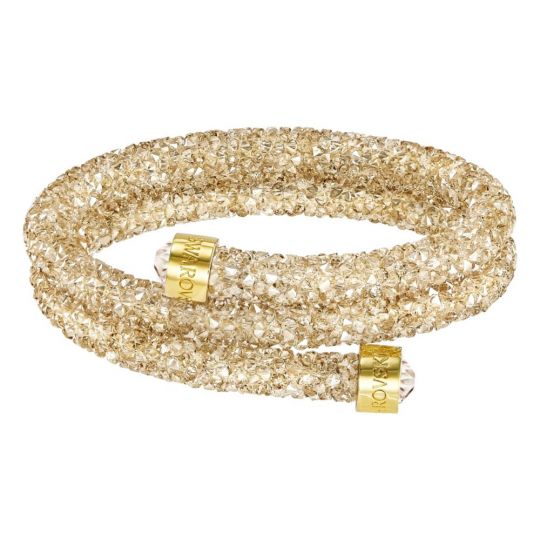 Swarovski Crystaldust Golden Crystal Double Bangle, Small Swarovski Crystaldust Golden Crystal Double Bangle, Small