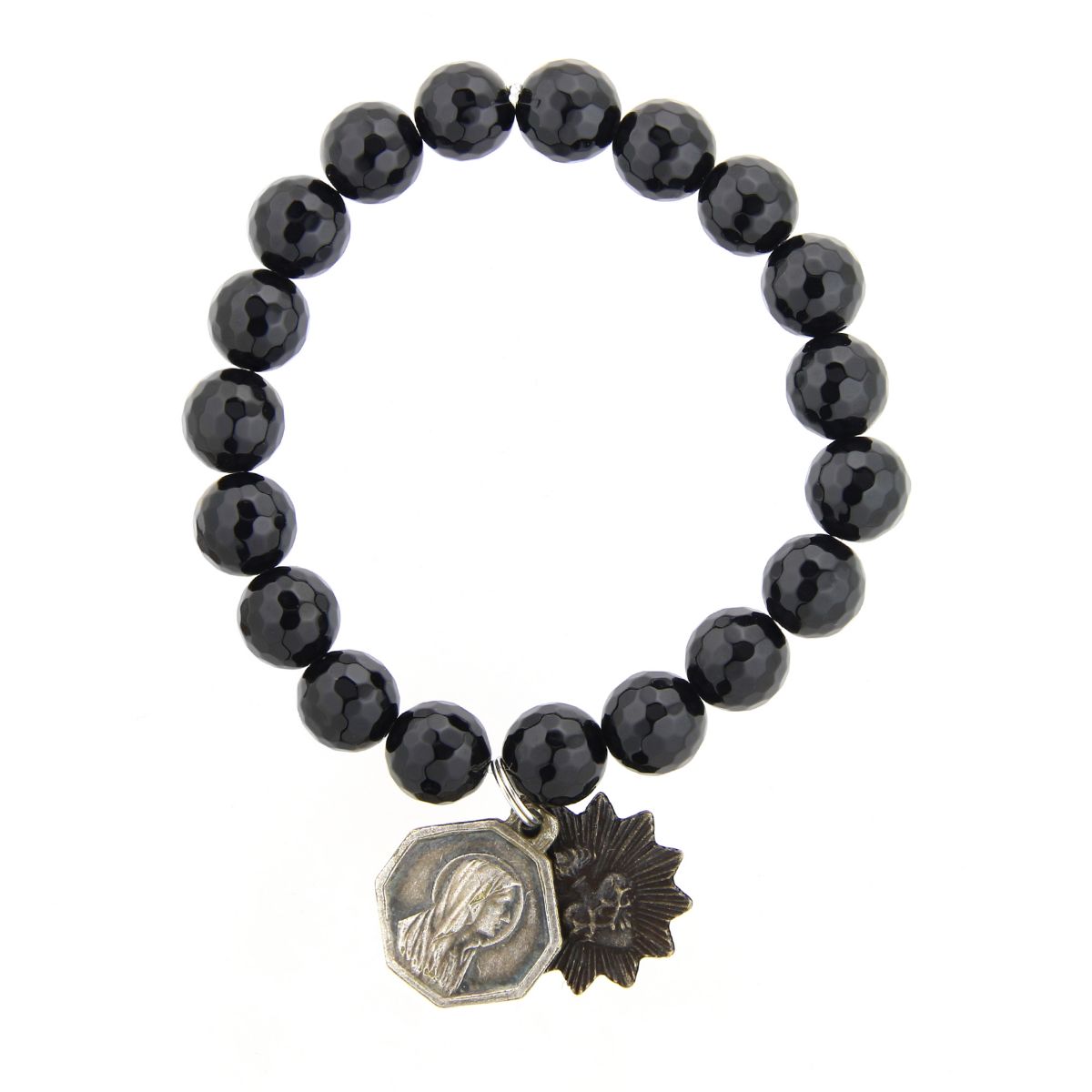 Miracle Icons by Mary Jo Pane Faceted Black Onyx Bracelet