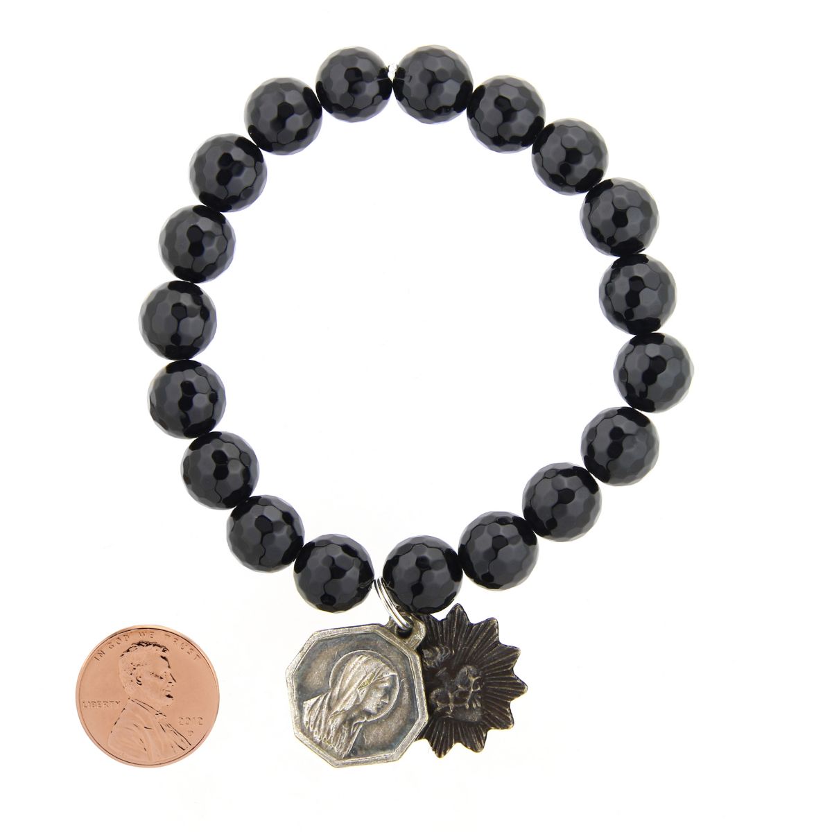 Miracle Icons by Mary Jo Pane Faceted Black Onyx Bracelet