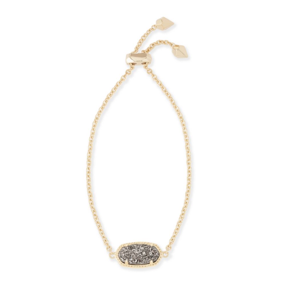 Kendra Scott Elaina Gold Tone Platinum Drusy Bracelet